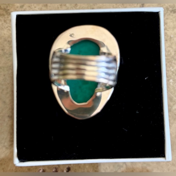 Silpada Vintage Sterling Silver Tumbled Turquoise Ring 16.3 Grams Size - 8 - Picture 6 of 6